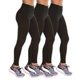 Kit 3 Calças Leggings Fitness Feminina Preta