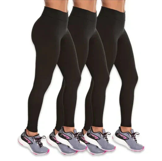 Kit 3 Calças Leggings Fitness Feminina Preta