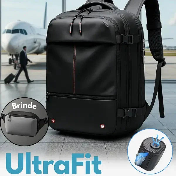 Mochila de Viagens com Compressor Portátil - UltraFit + BRINDE EXCLUSIVO