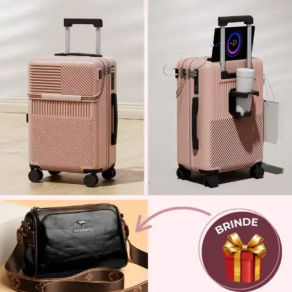 Mala de Viagem Versátil com Cadeado - Velutta + BRINDE EXCLUSIVO