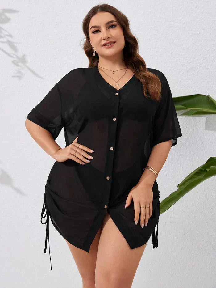 Saída de Praia Plus Size Camisa - Daisy