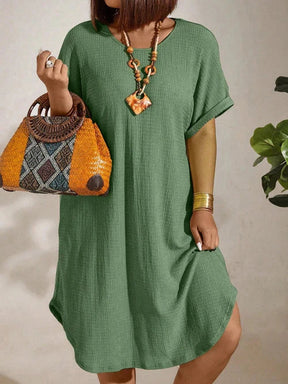 Vestido Textura Leve e Manga Morcego - Britney