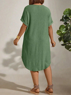 Vestido Textura Leve e Manga Morcego - Britney